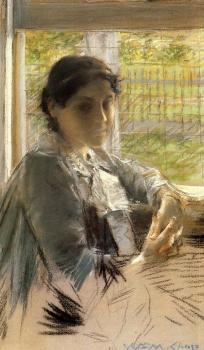 William Merritt Chase : At the Window